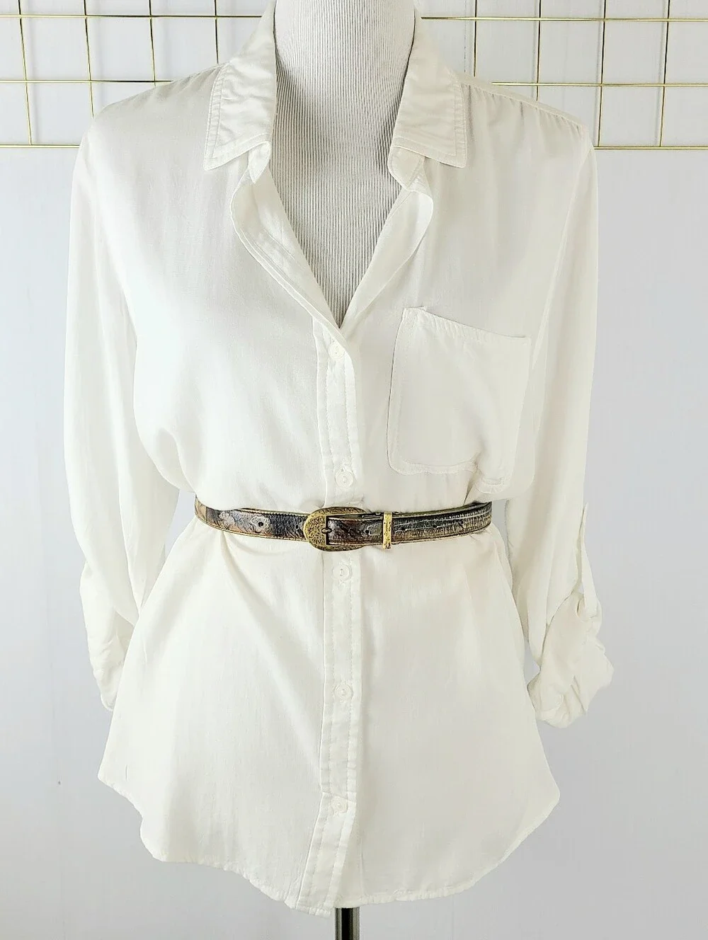 Jane Yoo Vintage Art To Wear Handpainted Genuine Leather Belt